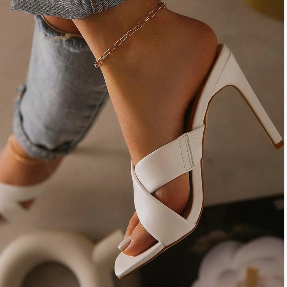 Crisscross heeled sandal